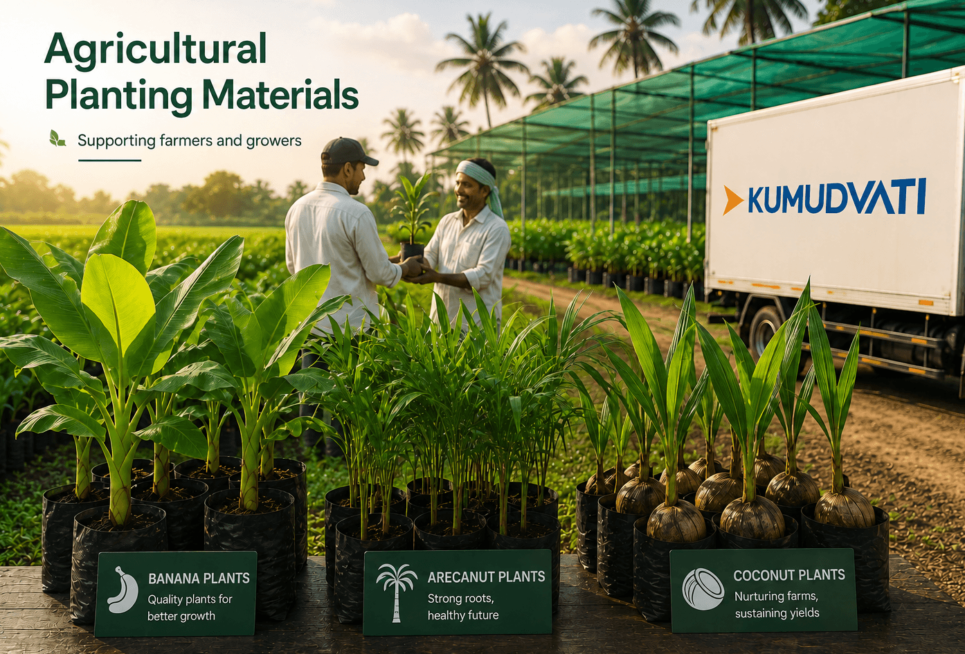 Agricultural planting materials supplied by Kumudvati Biotech